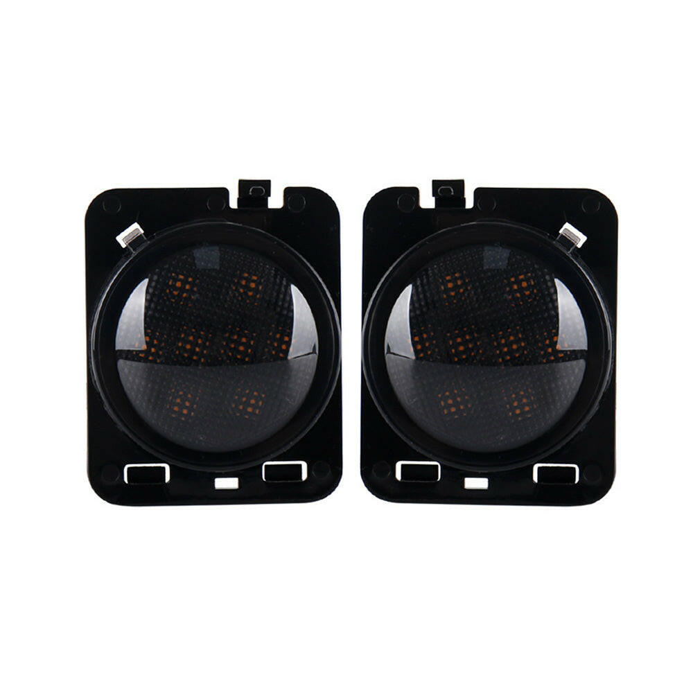 2x Front LED Side Marker Light Smoke Suitable For Jeep Wrangler JK 2007-2018