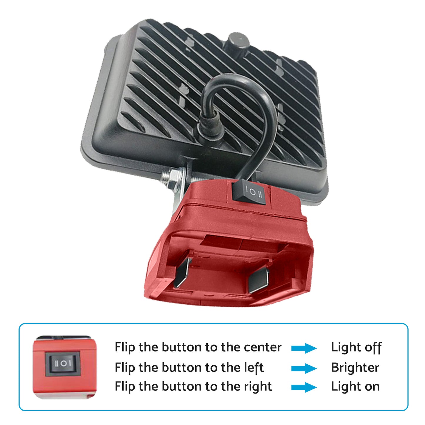 8in Wireless LED Work Light Torch Suitable For Milwaukee 18V Li-ion Battery