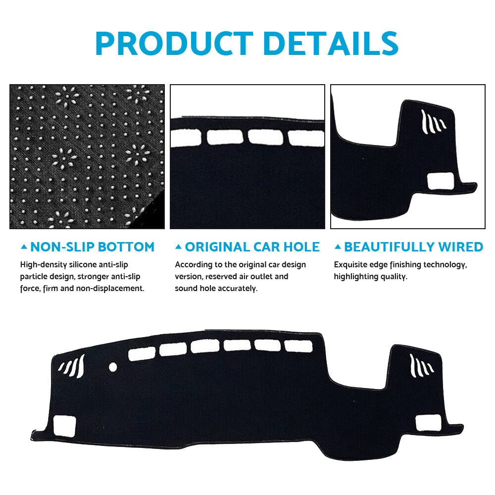 Black Dash Mat Suitable For Toyota Kluger XU75R Grande With HUD 2021-2022