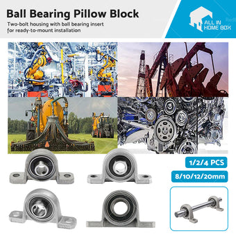 compare product 4x Ball Bearing Pillow Block Zinc Alloy Metal Suitable For 8/10/12/20mm Inner Diameter