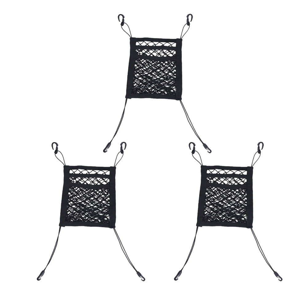 3x Car & Truck Seat Mesh Storage Net Bag Organizer Suitable For Multi-Pocket Use