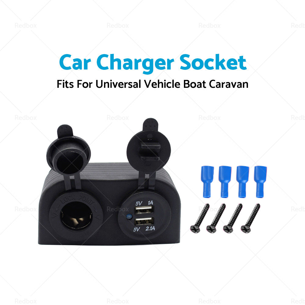 {{ 12V Dual USB Port Charger Socket Mount Panel Adapter Fits For Car Boat Caravan }} - Buy Car Parts Online at {{ Kaka Auto Parts }}.