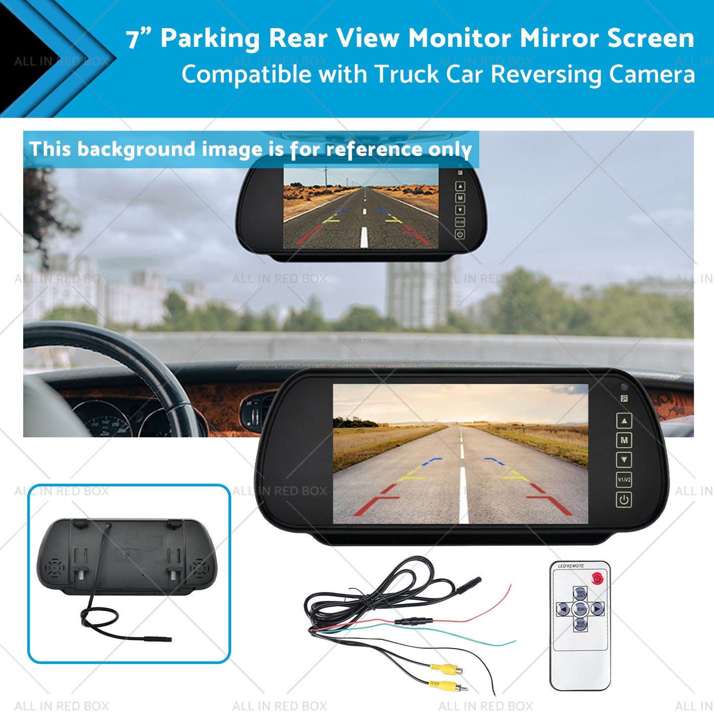 {{ 7 inch  Parking Rear View Monitor Mirror Screen Suitable for Truck Reversing Camera }} - Buy Car Parts Online at {{ Kaka Auto Parts }}.