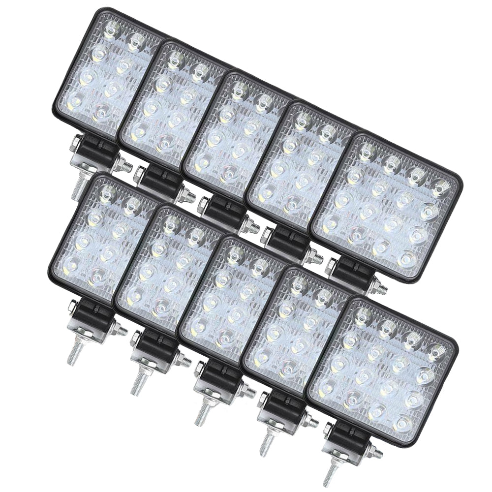 {{ 10x 4" Flood LED Work Lights 80W 12V Square IP68 Suitable For Vehicle/Boat }} - Buy Car Parts Online at {{ Kaka Auto Parts }}.