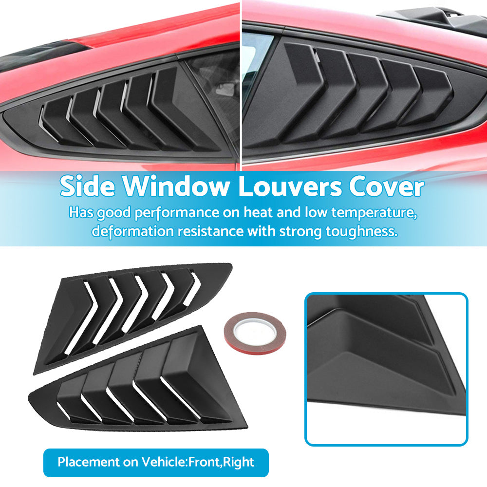 {{ 2x Side Window Louvers Sun Shade Cover Suitable For Ford Mustang 2015-2022 }} - Buy Car Parts Online at {{ Kaka Auto Parts }}.