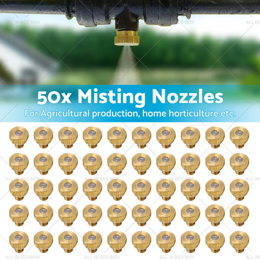 50x Brass Misting Nozzles 0.024 inch Suitable For Cooling System Water Mister Sprinkle