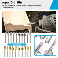 {{ Set of 10 3mm Titanium Mini Hss Router Bit Trimmer Shank Electric Trimmer Tool }} - Buy Car Parts Online at {{ Kaka Auto Parts }}.