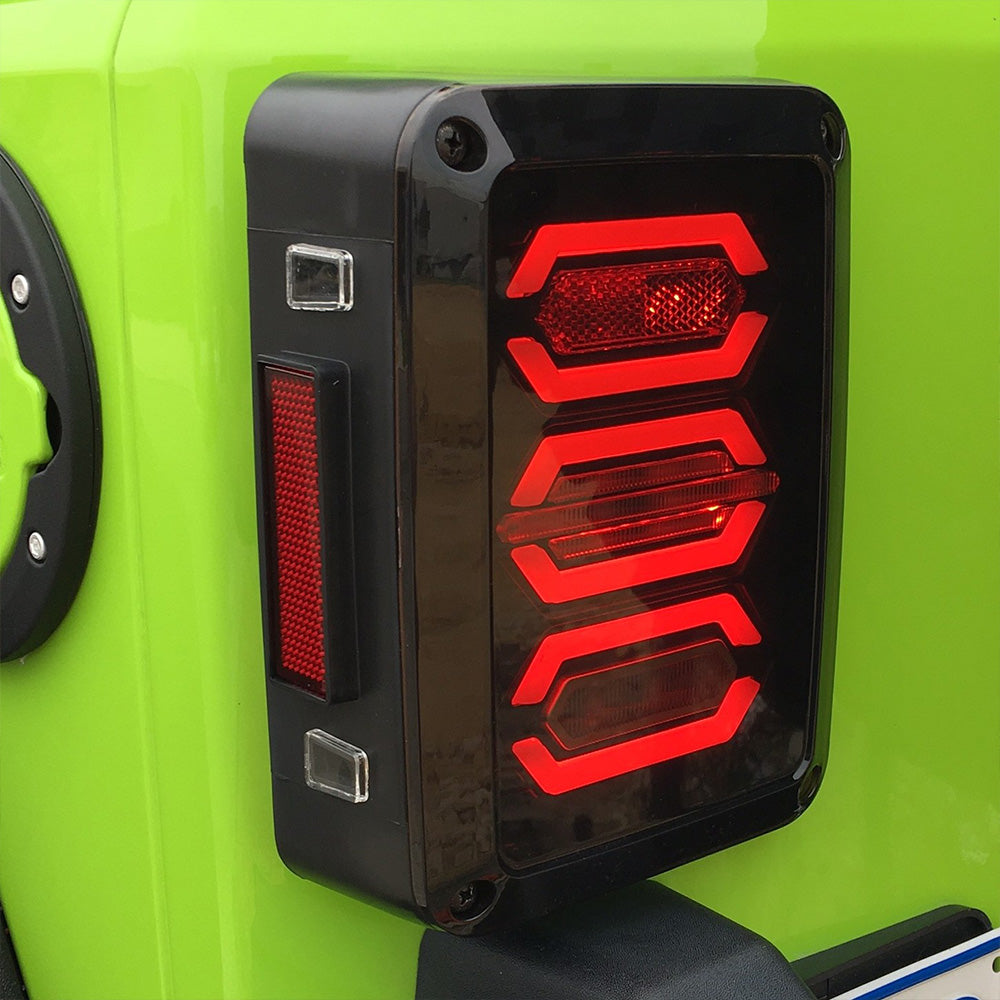 Smoked LED Tail Lights Rear Lamp Suitable For Jeep Wrangler JK 2007-2017
