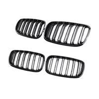 2x Front Grill Grille Gloss Black Suitable For BMW E70 X5 / E71 X6 2007-2013