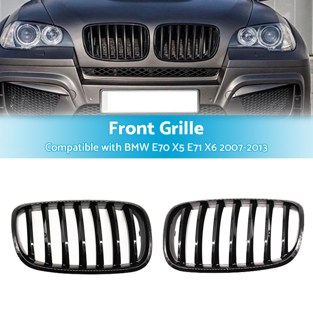 {{ Front Bumper Kidney Grill Grille Gloss Suitable For BMW E70 X5 E71 X6 2007-2013 }} - Buy Car Parts Online at {{ Kaka Auto Parts }}.