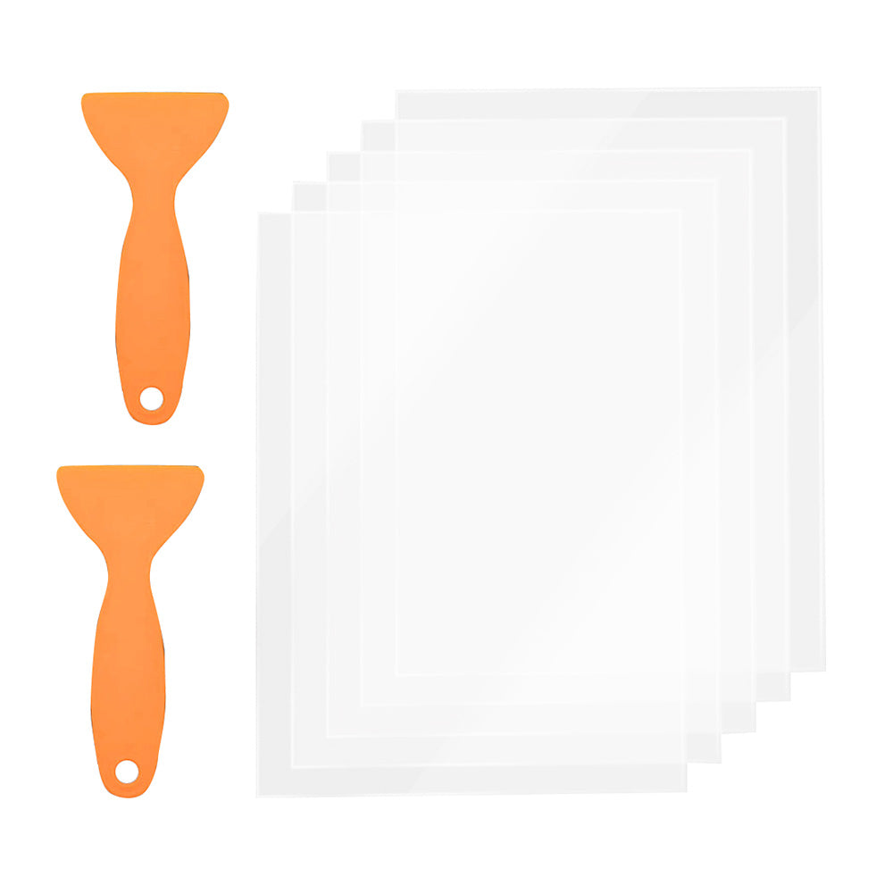 5x FEP Film Sheets With 2x Cleaning Blades Suitable For Anycubic Resin 3D Printer