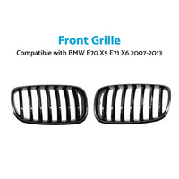 {{ Front Bumper Kidney Grill Grille Gloss Suitable For BMW E70 X5 E71 X6 2007-2013 }} - Buy Car Parts Online at {{ Kaka Auto Parts }}.