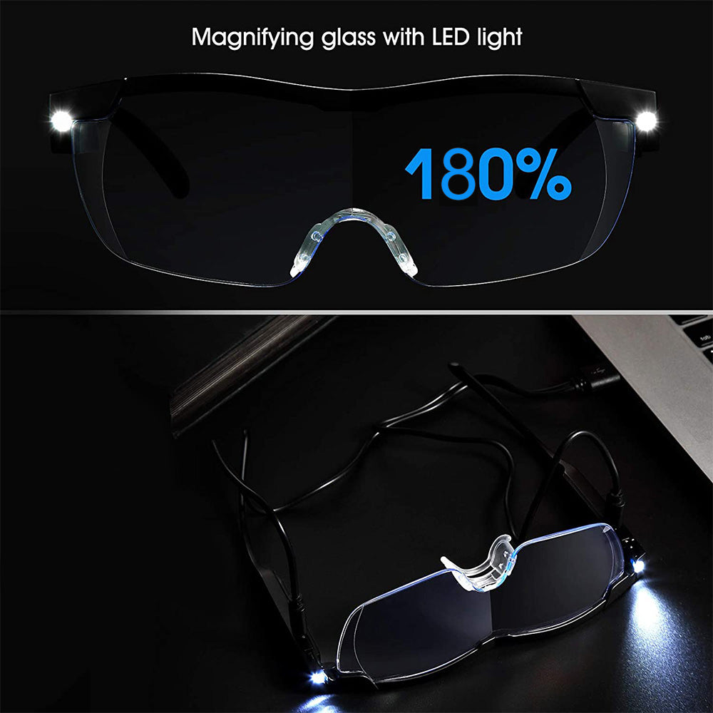 {{ Unisex Magnifying Glasses Loupes 180percent HD Vision Magnifier With LED Lighting Lamp }} - Buy Car Parts Online at {{ Kaka Auto Parts }}.