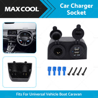 {{ 12V Dual USB Port Charger Socket Mount Panel Adapter Fits For Car Boat Caravan }} - Buy Car Parts Online at {{ Kaka Auto Parts }}.