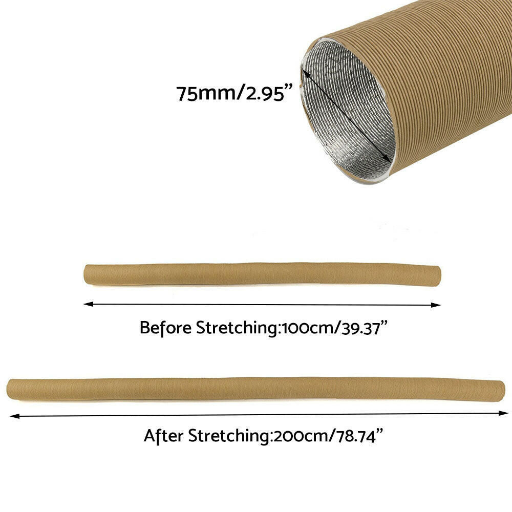 75mm 200cm Heater Duct Hose Cold & Hot Air Pipe Suitable For Car Parking Diesel Air Heater
