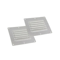 2x Stainless Steel Rectangular Air Vents Suitable For Caravan, Boat & Home Wall Installation