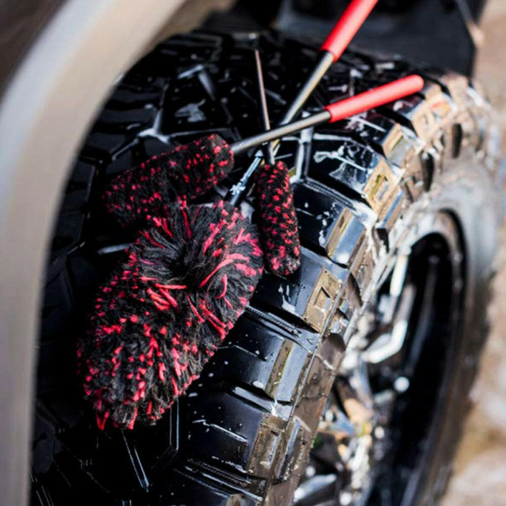 Set of 3 Wheel Woolies Luxury Super Plush Soft Alloy Wheel Cleaning Brush Kit