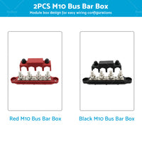 {{ 2PCS M10 4 Post 250A DC 48V Studs Bus Bar Power Distribution Box Terminal Block }} - Buy Car Parts Online at {{ Kaka Auto Parts }}.