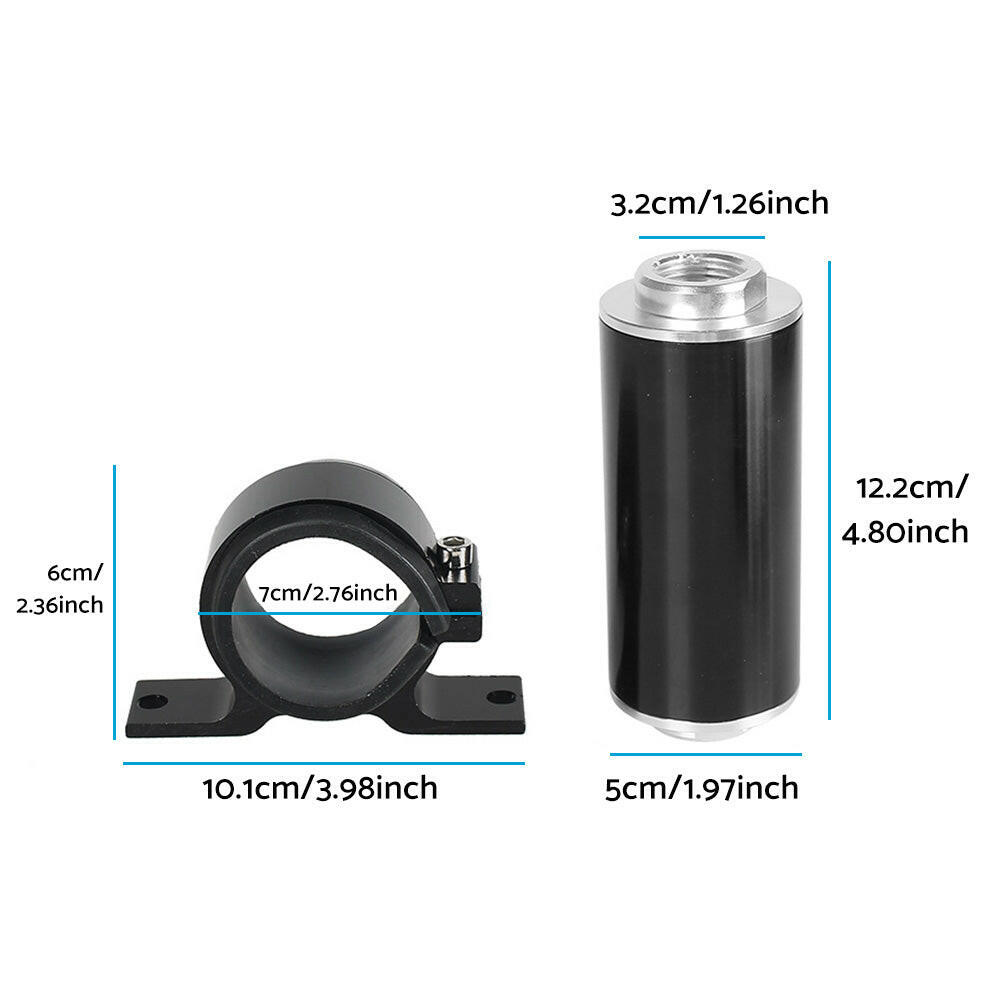 Inline 100 Micron Fuel Filter Bracket 6AN 8AN 10AN Adapter Universal 50mm