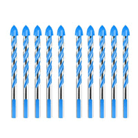 10x 6mm Tungsten Carbide Drill Bit Set Suitable For Porcelain Tile, Concrete, Brick & Glass