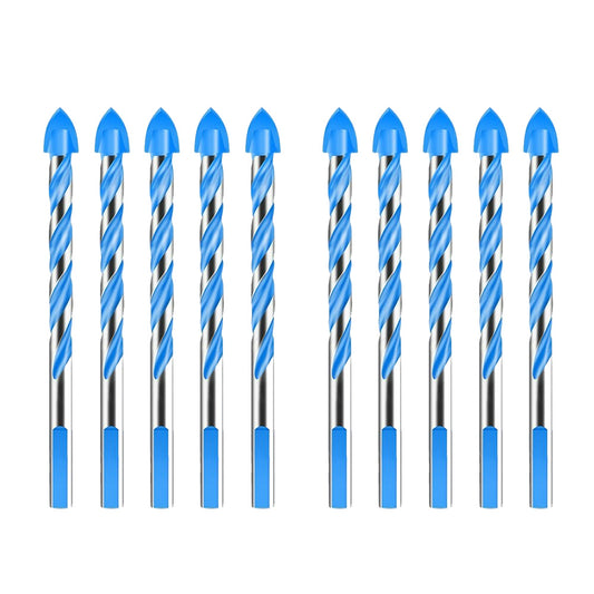 10x 6mm Tungsten Carbide Drill Bit Set Suitable For Porcelain Tile, Concrete, Brick & Glass