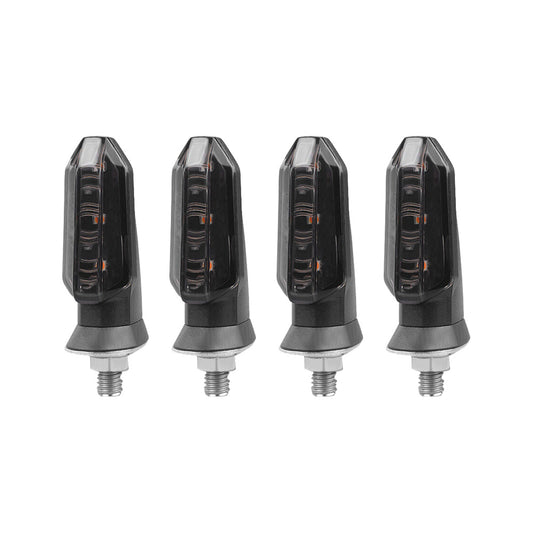 4x Motorcycle LED Turn Signal Indicators Suitable For Bikes – Amber, Universal Fitment
