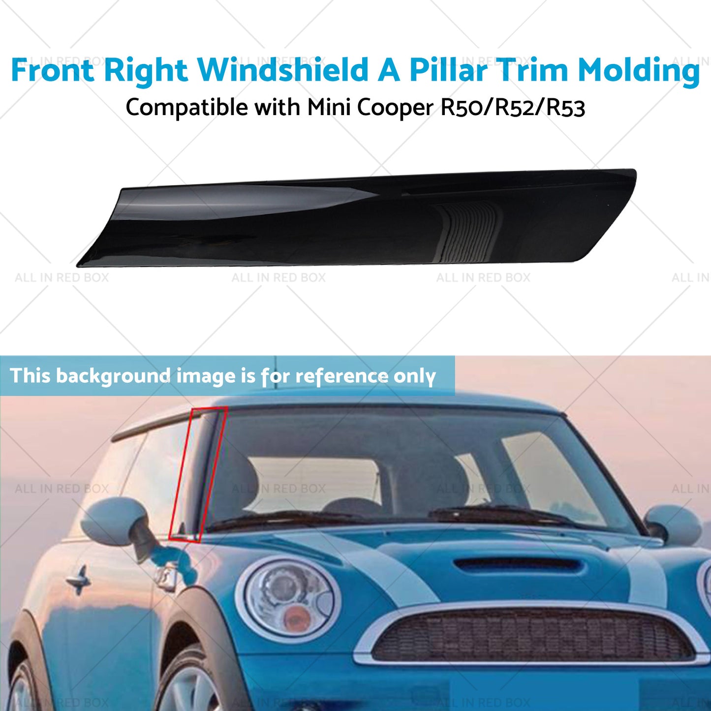 {{ Windshield A Pillar Trim Molding Front Right Suitable for BMW Mini R53 R50 R52 }} - Buy Car Parts Online at {{ Kaka Auto Parts }}.
