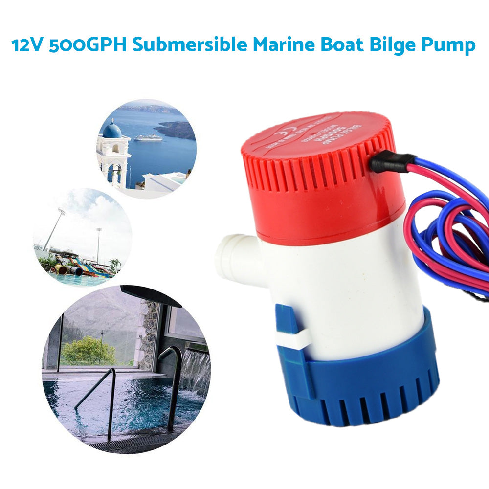 500GPH 12V Submersible Bilge Water Pump Suitable For Caravan, Camping, Marine & Fishing Boat