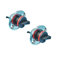 2x Boat Bungs Chrome Base With Plastic Coarse Thread Bung Suitable For Transom Installation