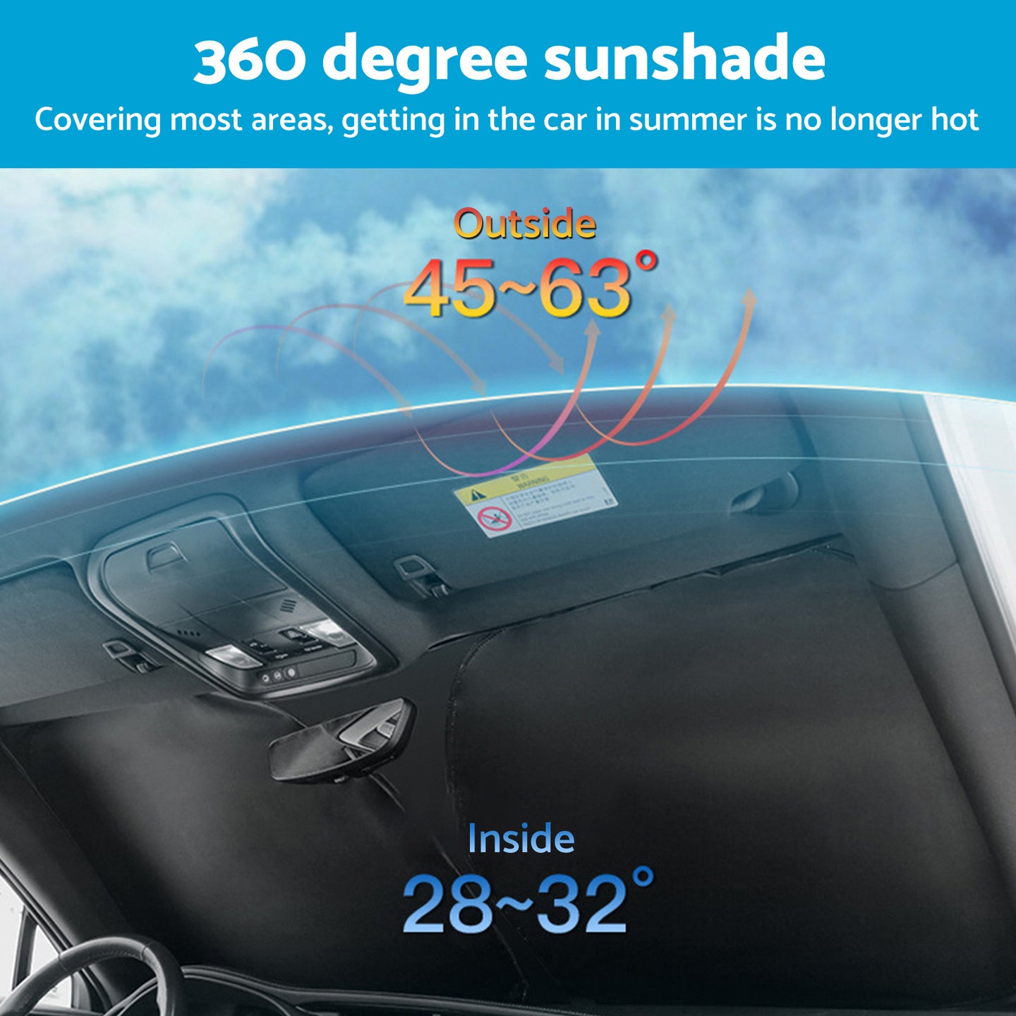 {{ 6 Layer Thick WindScreen Sun Shade Suitable For Toyota Hilux 15-24 UV Protection }} - Buy Car Parts Online at {{ Kaka Auto Parts }}.
