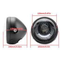 6.5-inch Motorcycle LED Headlight with Spiral Side Mount Bracket Suitable For Cafe Racer Motorcycles