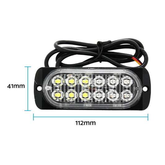 10x Amber & White LED Car Emergency Beacon Warning Strobe Lights Flashing Hazard