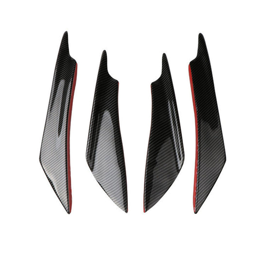 4x Carbon Fiber Bumper Fin Canard Splitter Diffuser Valence Spoiler Lip