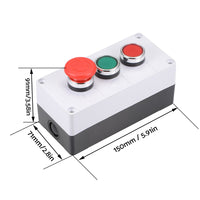 Push Button Switch Box With Red & Green Momentary NO NC Switches and Emergency Stop Suitable For Industrial Control
