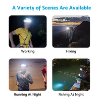 230 Angle LED Headlamp Rechargeable Super Bright Head Torch Headlight Suitable For Outdoor Use