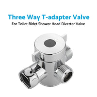 1 2 in Three Way T-adapter Valve For Toilet Bidet Shower Head Diverter Valve