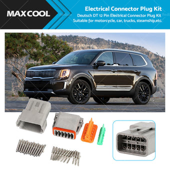 compare product Deutsch DT 12-Way 12 Pin Electrical Connector Waterproof Plug Kit Male  and  Female