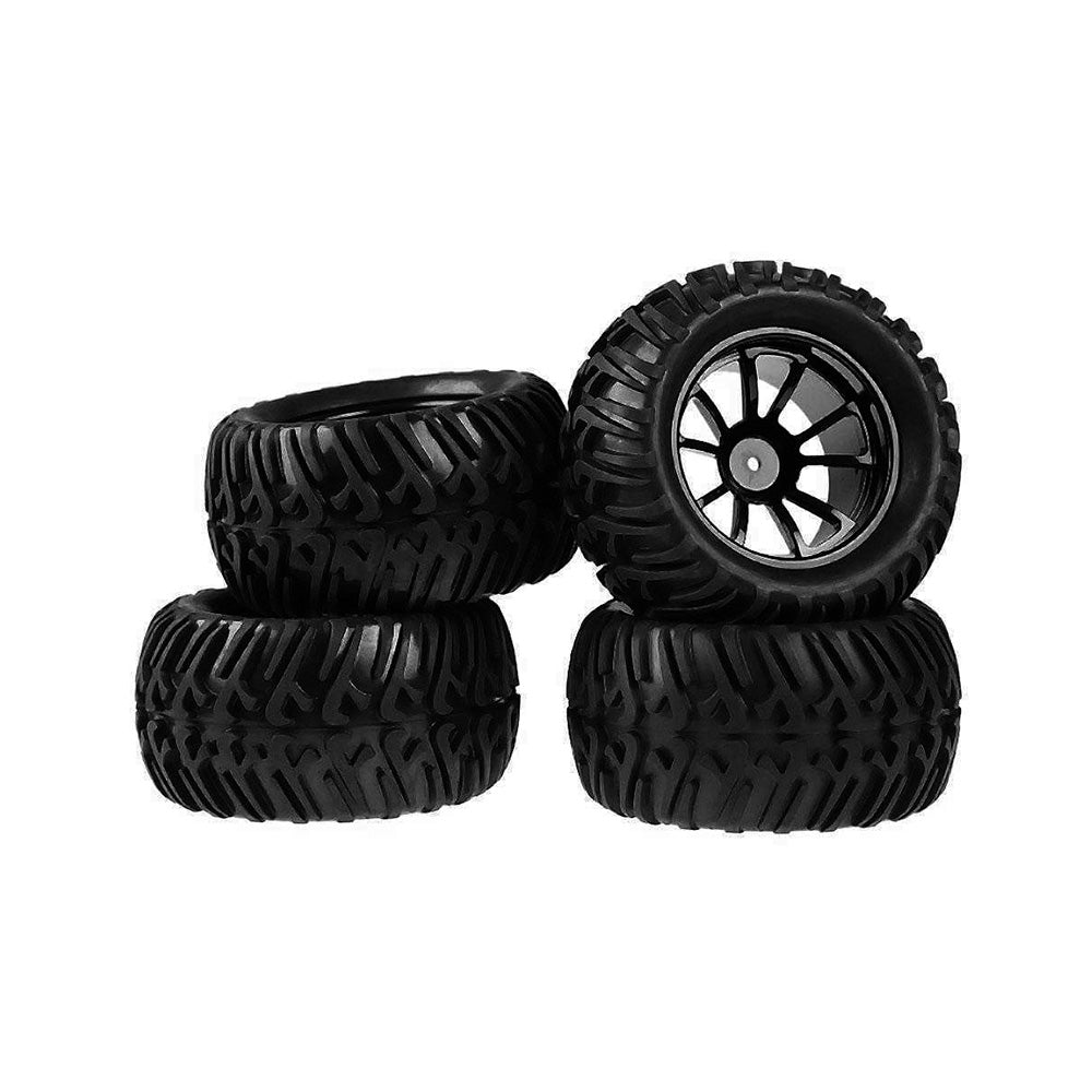 4x Wheel Rim & Tires Suitable For HSP 1:10 Monster Truck RC Car 12mm Hub
