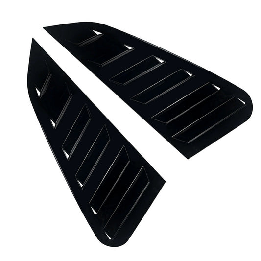 2x Gloss Black Rear Window Louvers Suitable For Subaru Impreza WRX 2011-2014