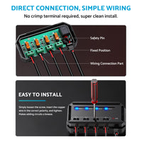 12V 20A Fuse Relay Box Kit With LED Indicator 4-Way Circuit 70cm Wiring Harness