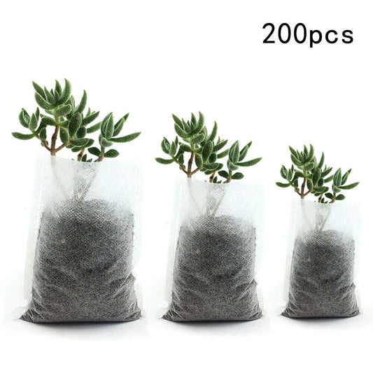 200x Non-Woven Biodegradable Grow Bags Suitable For Plant Nursery Seedling & Garden