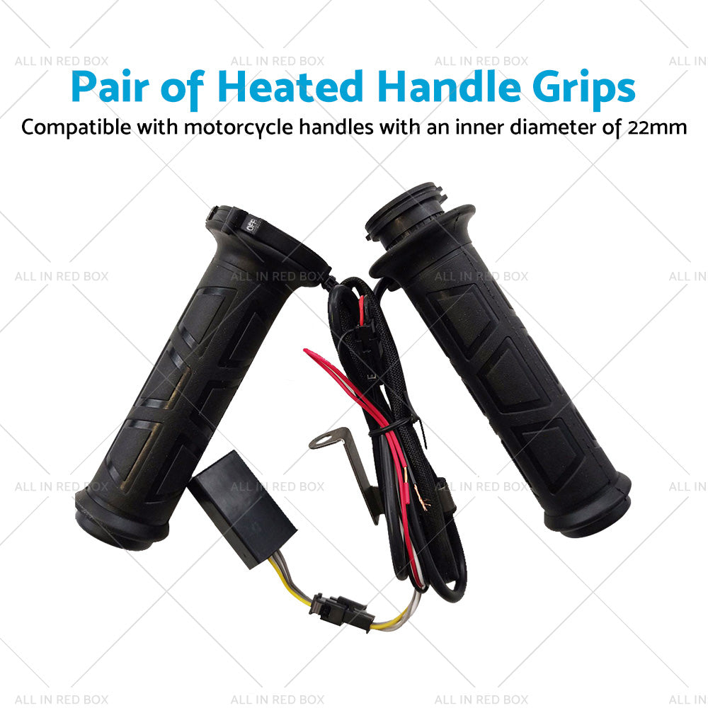 {{ 12v Motorcycle Heated Hand Rubber Grips 22mm 7 8'' Handlebar Grip Adjustable Hot }} - Buy Car Parts Online at {{ Kaka Auto Parts }}.