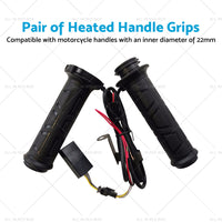 {{ 12v Motorcycle Heated Hand Rubber Grips 22mm 7 8'' Handlebar Grip Adjustable Hot }} - Buy Car Parts Online at {{ Kaka Auto Parts }}.