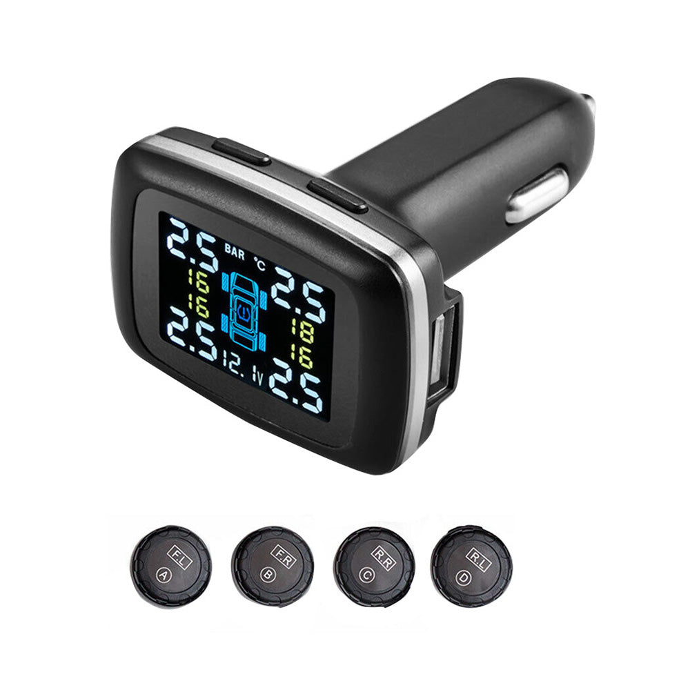 Wireless Tire Pressure Monitoring System TPMS with 4 External Sensors TP620W