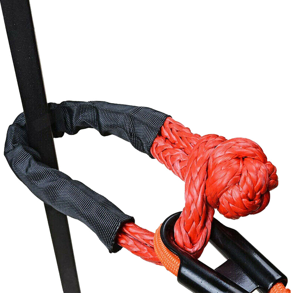 Recovery Pulley Kit Suitable For Winch Ropes 3/8 inch & 1/2 inch Soft Shackle Red & Black