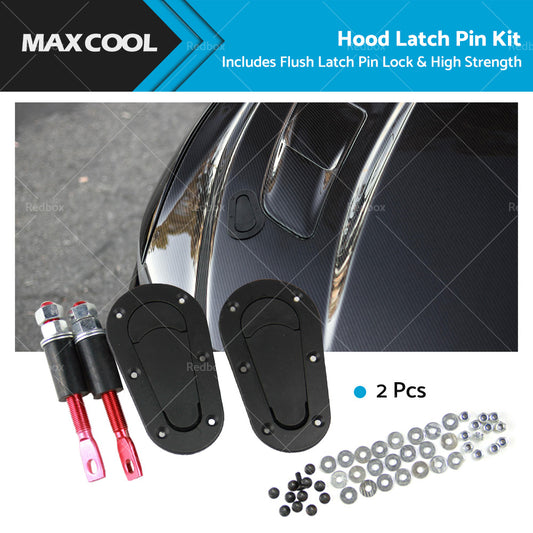 {{ 2Pcs Universal Racing Mount Bonnet Hood Plus Flush Latch Pin Locking Kit }} - Buy Car Parts Online at {{ Kaka Auto Parts }}.