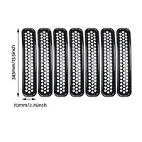 Front Mesh Grille Inserts Grill Cover Trim Suitable For Jeep Wrangler TJ 1997-2006