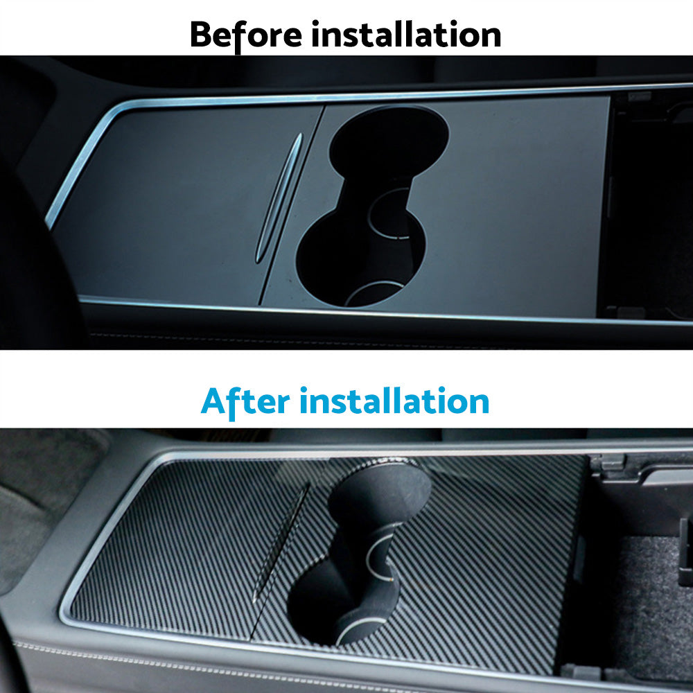 Carbon Fiber Style Center Control Panel Wrap Suitable For Tesla Model 3 / Model Y