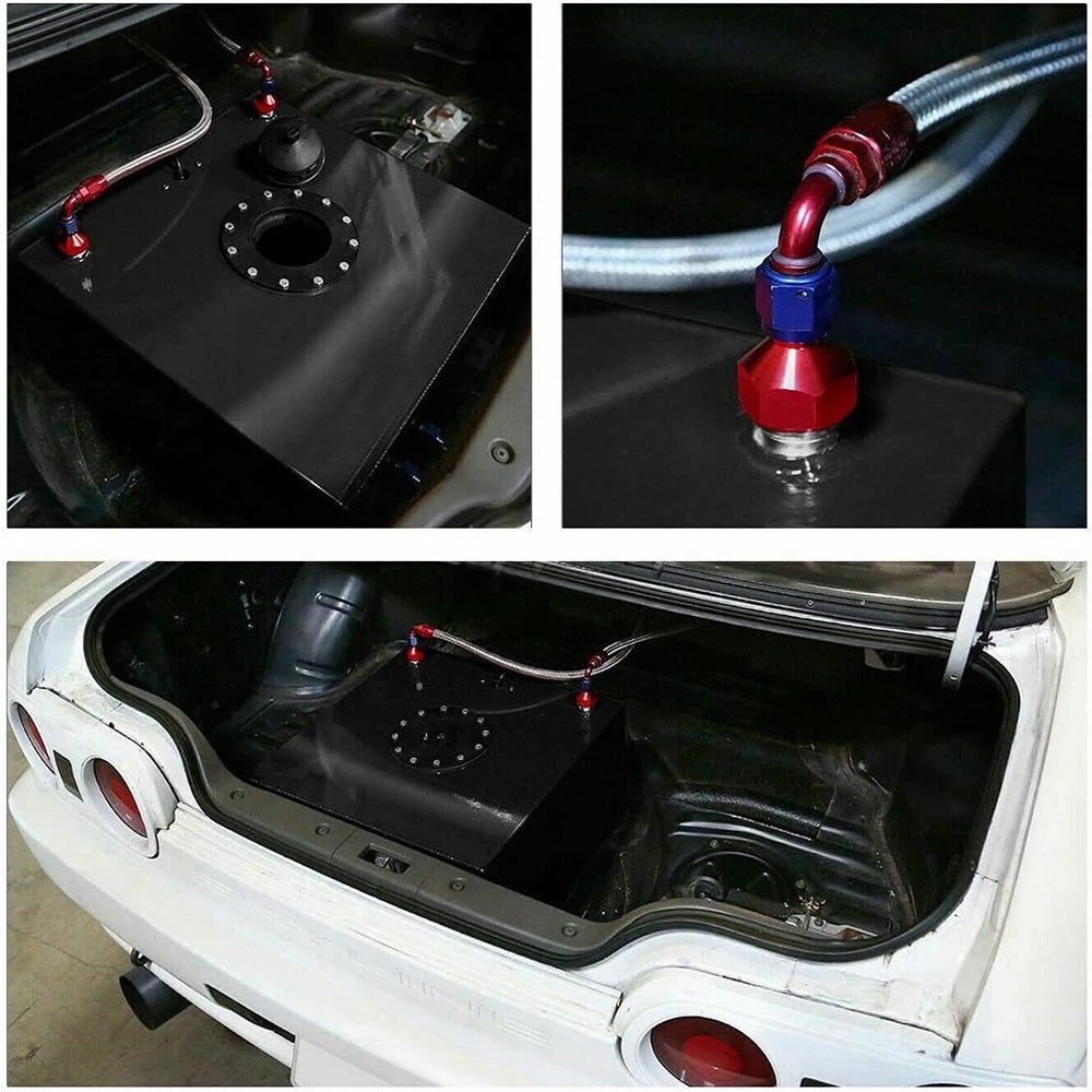 20 Gallon 80 Litre Black Aluminum Fuel Cell With Sending Unit Suitable For Universal Automotive Applications