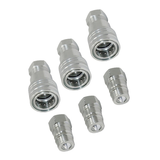 3 Sets 1 or 2 Inch BSP Hydraulic ISO Poppet Quick Release Couplings Suitable For Tractor